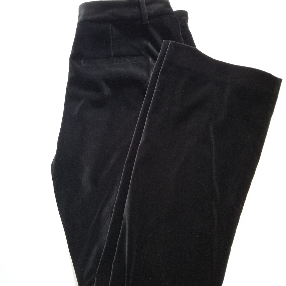 Alice+Olivia Velvet Classic Black Boot Cut Pants Size 10 - Picture 8 of 9